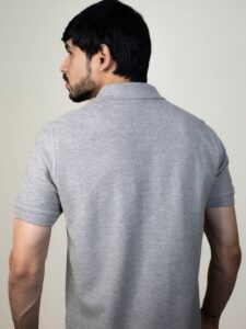 Melange grey polo shirt