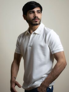 White solid polo tshirt