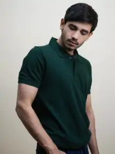 Dark green Pique polo Tshirt