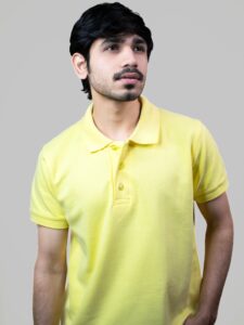 Lemon yellow pique polo tshirt