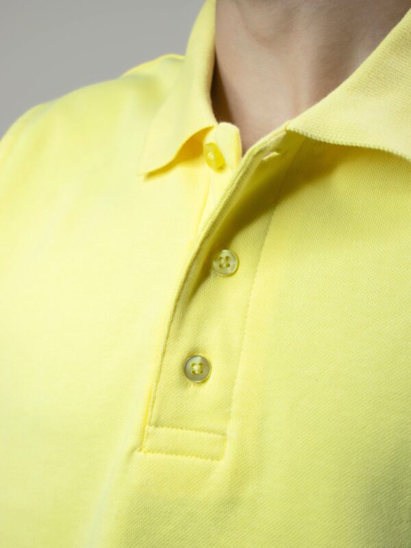 Yellow pique polo shirt